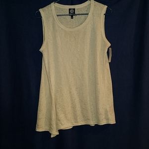 Sleeveless Top Cream with side overlay